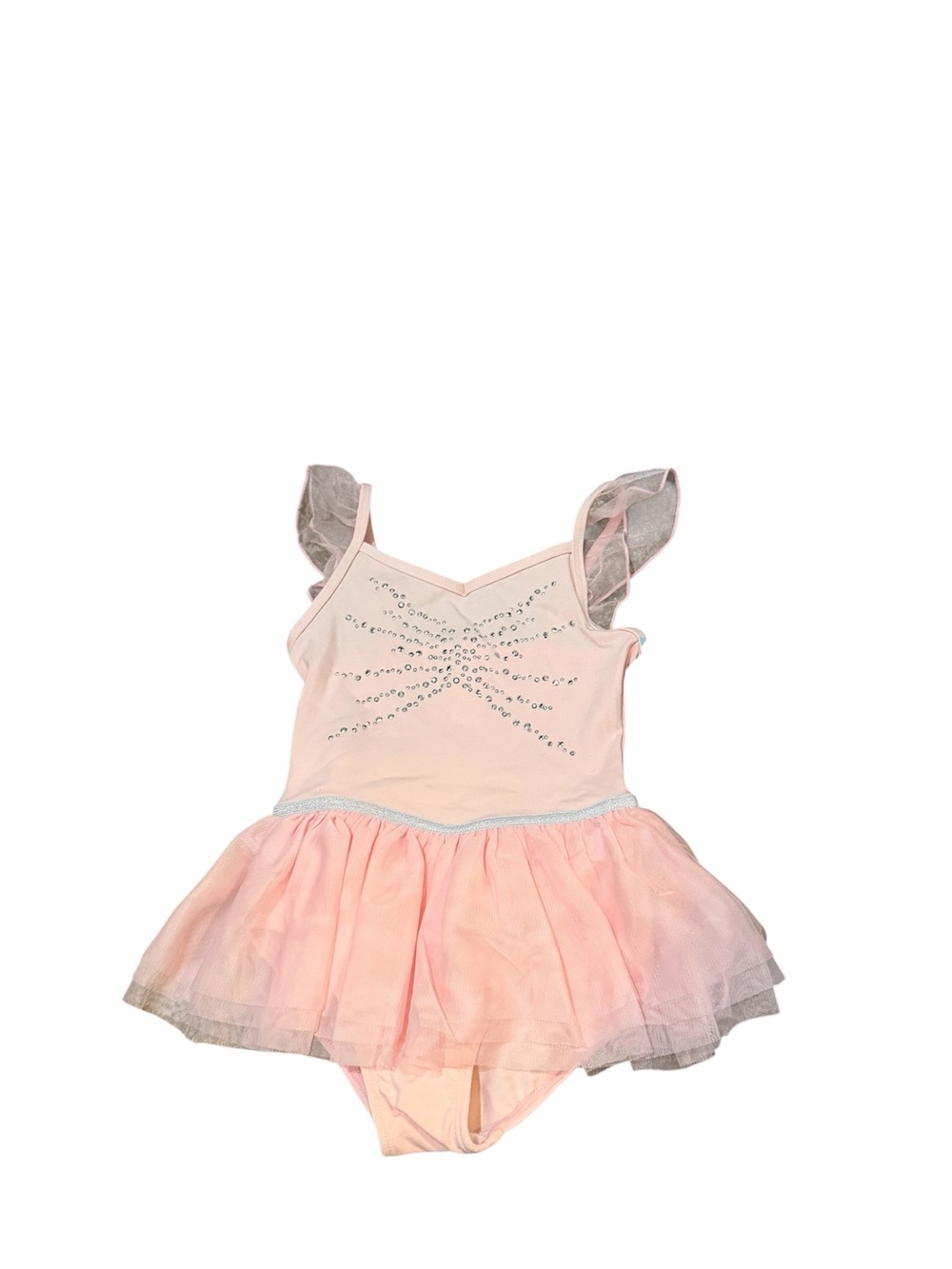 Cat & Jack Light Pink Ballet Tutu Leotard with Silver Accents